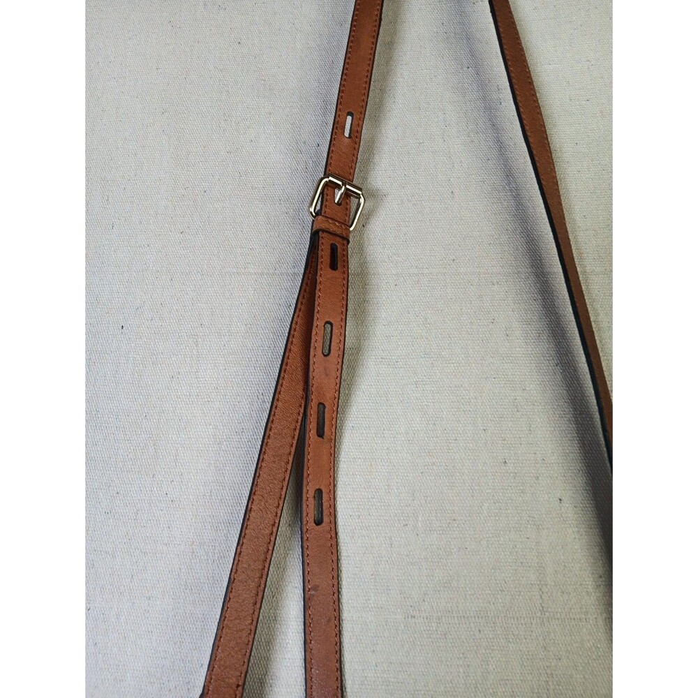 Lodis Riley Crossbody Handbag Purse Brown Leather Adjustable Zip Top EUC - Picture 4 of 8